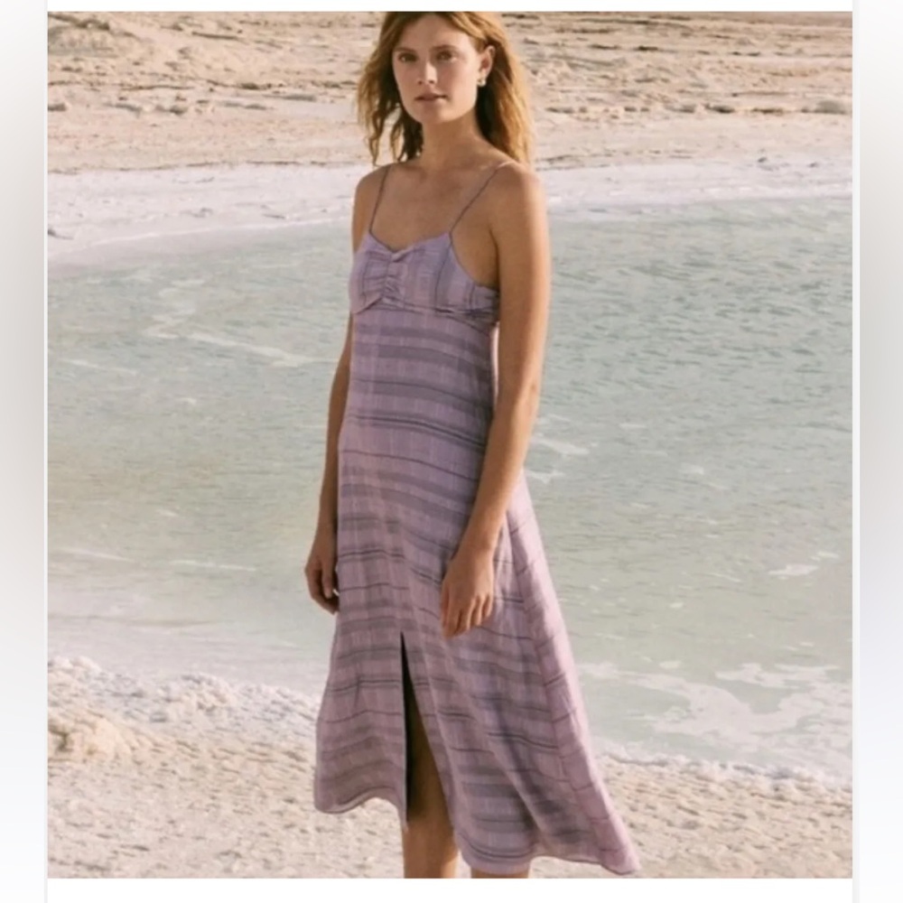 Madewell tie back cami dress in lavender viscose | size 4